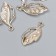 Decor for creativity Metal "Golden Leaf" rhinestones 2.5x1.2 cm