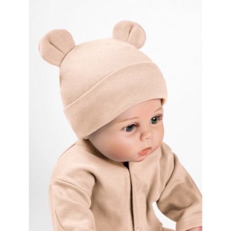 Children's cap Amarobaby Nature Essence Bear, size 44-46, beige color-5