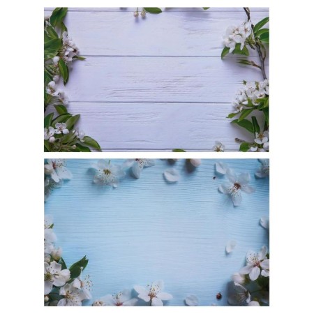 Photophone bilateral paper 300 g "Apple color on blue and white" 57x87 cm