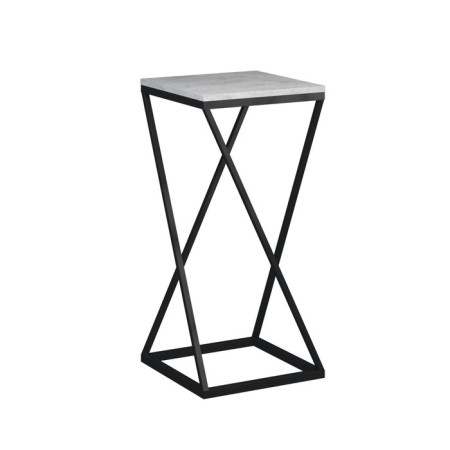 Flower stand Loft DQ Teaser Fir, 350*350*732, concrete chicago, m/k black, chipboard-1