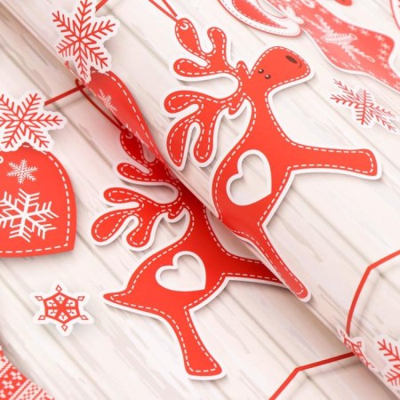 Glossy packaging paper "Christmas garland", 70 x 100 cm, 1 sheet-2