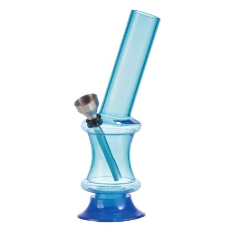 Bong, H-15 cm, "coil", acrylic, blue
