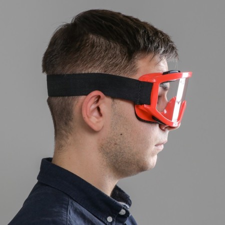 Mask glasses for motor vehicles, transparent glass, red color-3