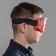 Mask glasses for motor vehicles, transparent glass, red color