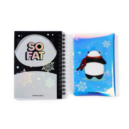 Gift set: a holographic notebook and cover of Snow Panda-4