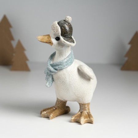 Souvenir Polystone "Goose in a hat-earmeling and scarf" 11.5x12.5x20 cm-1