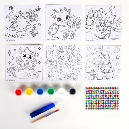 Set for creativity. Christmas balls for coloring "Wonderful Gift", 6 pcs, d = 7cm-2