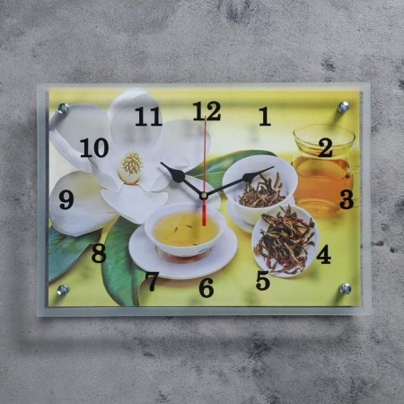 Carty clock is wall, series: flowers, "tea ceremony" 25x35 cm-4