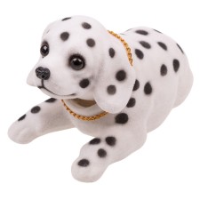 The dog is large in the car with Skyway Vanil, the Dalmatian, 16.5x8.5x9.5 cm