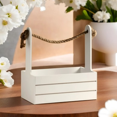 Wooden Kashpo 25.5 × 15 × 30 cm "Arm", pen Kanat, White