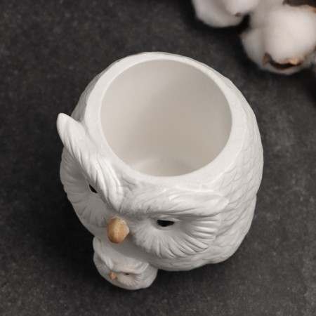 Figure Kashpo "Owl with the Council" Pearl, 12x14x10cm-4
