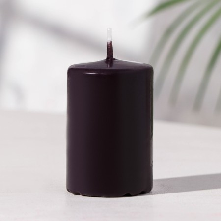 Set of candles-cylinders "Interior", 4 pcs, 6x4 cm, 10 hours, brown-1