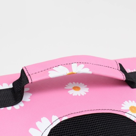 Bag - carrying for animals "flowers", pink, size m, 40 x 21 x 27 cm-7