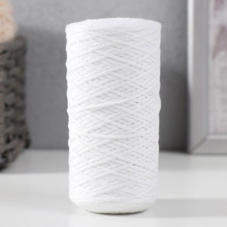 Knitting cord without core 70% cotton, 30% polyester 1mm 200m/60 ± 10g (01-white)