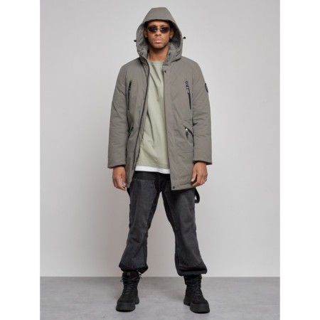 Extensive male winter park, size 56, gray color-4