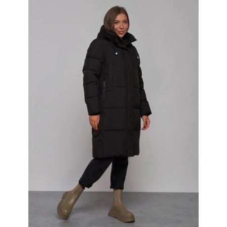 Coat insulated winter female, size 50, black color-2