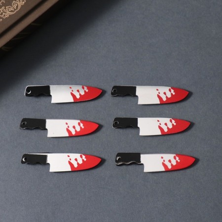 Decor for the work of acrylic mirror "bloodied knife" 4.5x1x0.4 cm-2