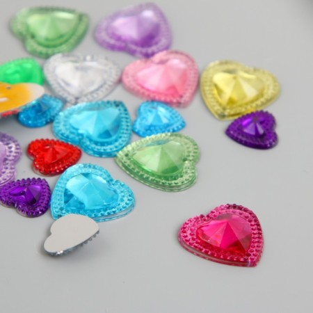 Decorative rhinestones "Hearts 2" 1.2x1.2 cm; 1.8x1.8 cm set 8 grams-1
