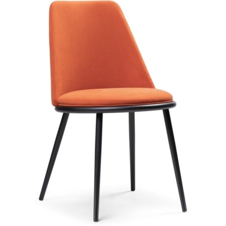 Chair on the metal frame Aldis metal/velor, black/orange 50x57x81 cm