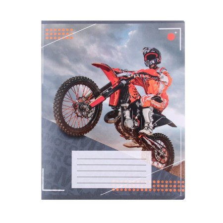Notebook of 12 sheets in a motorcyclist cage, cover coated paper, VD-LK, OFSET block, MIX-1