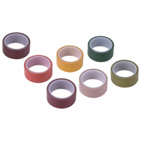 Adhesive Washi tapes to/decor "intensive", 7 warm colors, 15 mm x 3 m (set 7 pc) rice paper-3