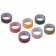 Adhesive Washi tapes to/decor "intensive", 7 warm colors, 15 mm x 3 m (set 7 pc) rice paper