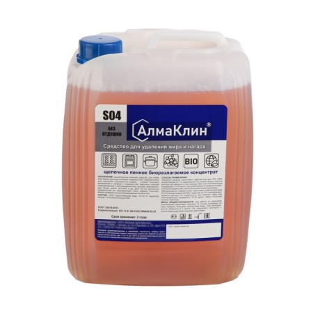 Almaclin S04, 5l. Alkaline detergent for washing grills and ovens (without fragrance) (concentration-1
