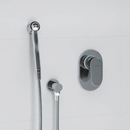 Fixer for the bidet Wasserkraft A15356, with a hygienic shower, a hose 100 cm, brass, chrome-1
