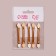 A set of applicators for shadows, bilateral, 5 pcs, 6.5 cm, golden color