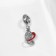 Suspension "Foam Hearts", red-white color in silver