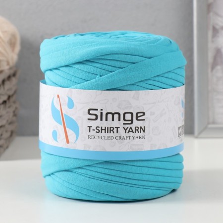 Knitted yarn secondary 90% cotton, 10% p/e, 100m/450 ± 50 g (turquoise)
