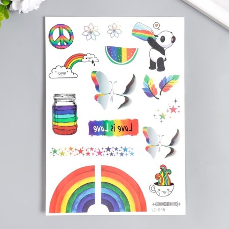 Tattoo on the body color "Rainbow. Easiness" 21x15 cm