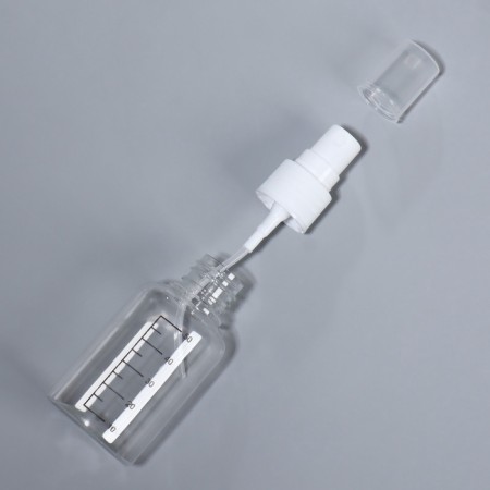 A bottle for storage, with a spray, with a division scale, 50 ml, white/transparent color-4