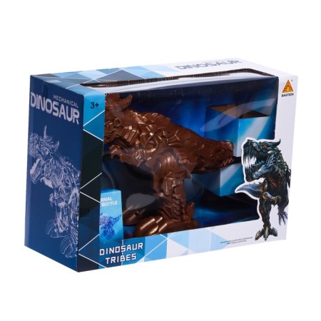 The dinosaur-robot radio-controlled “Rex”, the effect of smoke, light and sound, brown color-5