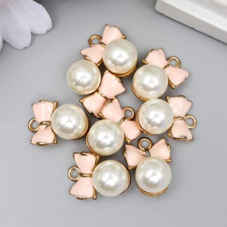Decor for creativity Metal "Pearls with a bow" MIX 2.1x1.6x1.3 cm-2