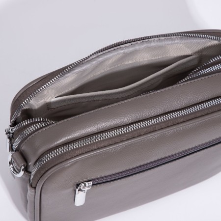 Bag Cross-Bodi with a zipper, khaki color-6