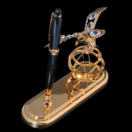 Pen on the stand "Eagle", 9 × 15 × 13.5 cm, with crystals-1