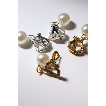 Clips "Grace" hearts with bead, color mix-5