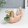 Polystone souvenir "Rabbit read a book in a carrot boat, with a bird" 6x5x14.5 cm