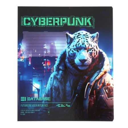 Notebook 12 sheets, in a cage, Cyberpunk, covered Cardboard Cover, UV-Lalam Taste, Mix-5