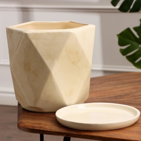 Set of pots 3pcs. "Crystal" White: 7.4 liters, 3.9 l, 0.6 liters-2