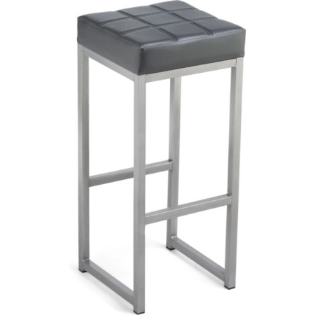 Baric stool Khurkroks Metal/Eco -leather, gray/gray 36x36x81 cm-3