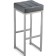 Baric stool Khurkroks Metal/Eco -leather, gray/gray 36x36x81 cm