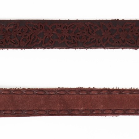 Leather leather single -layer long, 2 m x 2 cm, brown-6