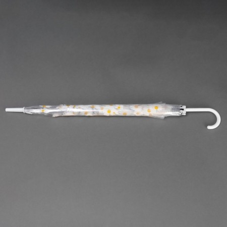 Umbrella - a semiautomatic “chamomile” cane, 8 spokes, r = 45 cm, transparent/white color-7