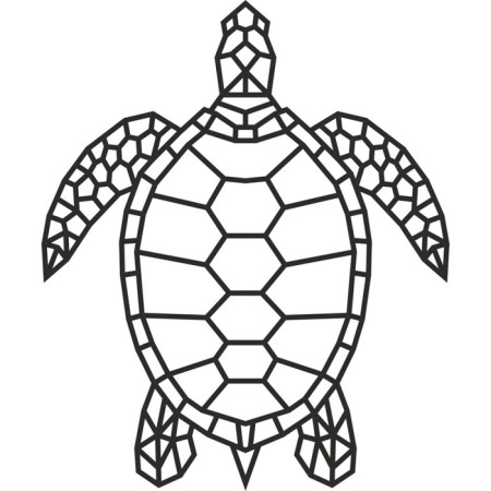 Wall panel made of wood, prefabricated model, Ewa Design, sea turtle-1