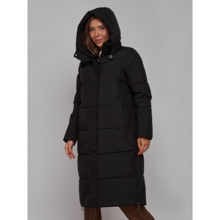 Coat insulated winter female, size 48, black color-6