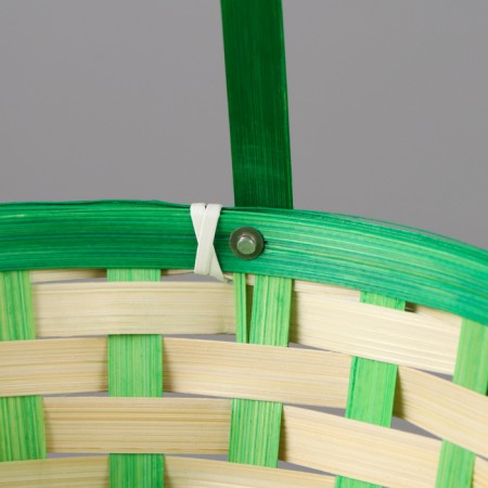 Wicker basket, 21 x 21 x 10/24 cm, bamboo, green-2