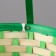 Wicker basket, 21 x 21 x 10/24 cm, bamboo, green