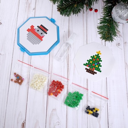 Aquamosaic "Snowman and Christmas tree", 200 details, in the package